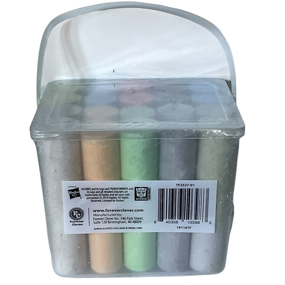 Transformers Jumbo Sidewalk Chalk Tub 20 Sticks by Hasbro - Picture 6 of 13
